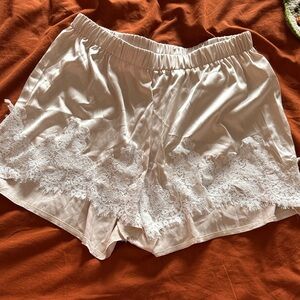 Elegant White Lace Trim Sleep Shorts